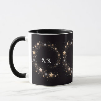 Custom Star Spiral Initials Gift Mug