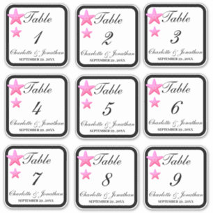 Custom Starfish Beach Wedding Table Numbers 