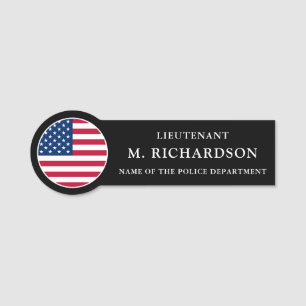 Custom Stars and Stripes American Flag Patriotic Name Tag