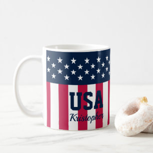 Custom Stars n Stripes Red White Blue Coffee Mug
