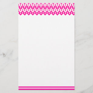 Custom Stationery, Notepaper: Candy Pink Geometric Stationery