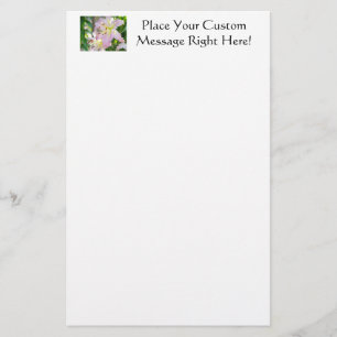 Custom Stationery Pink Lily Flowers Lilies Garden