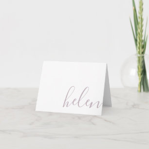 Custom Stationery Purple Name Modern Script Note Card