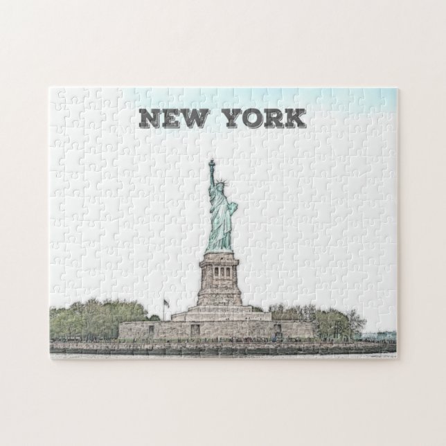 Custom Statue of Liberty - New York City Jigsaw Puzzle (Horizontal)