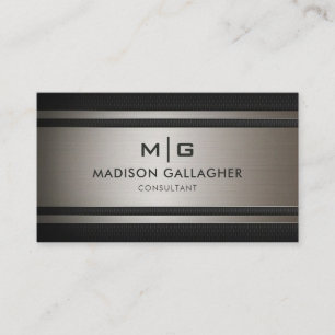 Custom Steel Grey Silver Black Professional Business Card