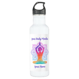 Custom Steel Water Bottle with Name & Mantra