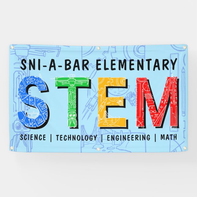 Custom STEM Education Banner - Light Blue (Horizontal)