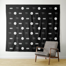 Custom step and repeat 3 Sponsor white logos  Tapestry