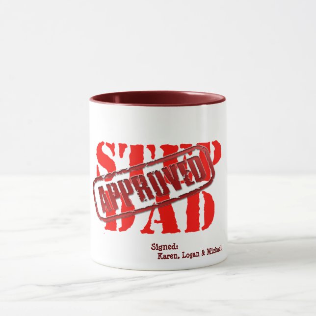 custom step dad approved Personalized gift for dad Mug (Center)
