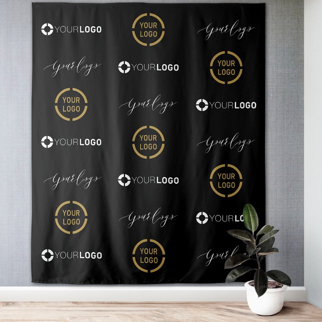 Custom Step & Repeat Three Logo Event Backdrop Tapestry (Custom Step & Repeat Three Logo Event Backdrop)