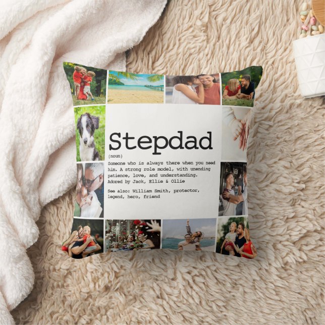 Custom Stepdad Definition Photo Collage Cushion (Blanket)