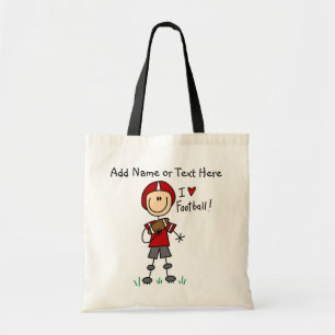Custom Stick Figure Red Football Player Bag