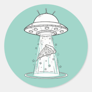 Custom Sticker Pizza Snatchers - Funny UFO Gift