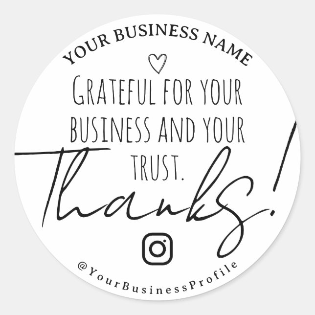 Custom Stickers for Thanking Customers (Front)