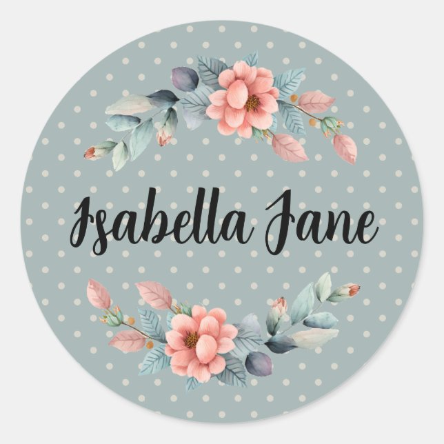 Custom Stickers in Watercolor Deer Princess (Front)