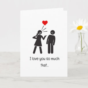 Custom Stickman Couple Joke Funny Valentines Day Card