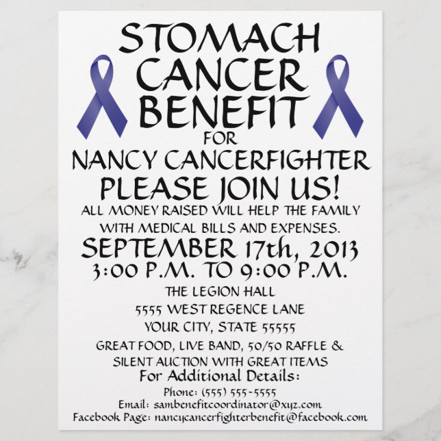 Custom Stomach Cancer Benefit Flyer (Front)