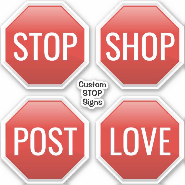 Custom STOP Sign Stickers (Front)