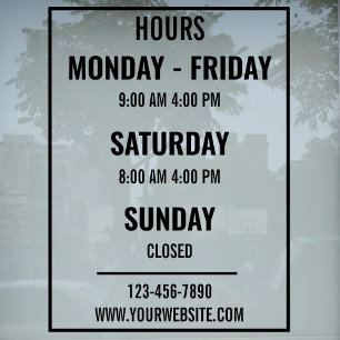 Custom Store Hours of Operation Shop Open Closed