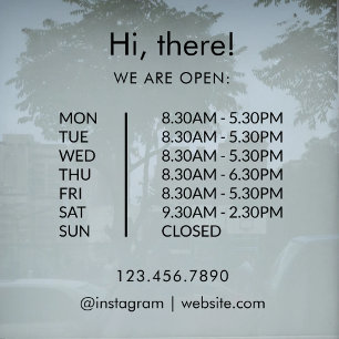 Custom Store Hours Open Closed Shop Opening Hours