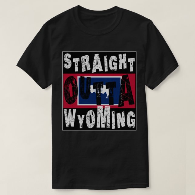 CUSTOM Straight Outta Wyoming Meme Tee (Design Front)