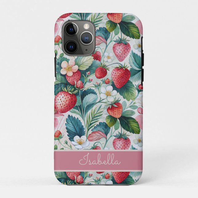 Custom Strawberries Wild Vibrant Case-Mate iPhone Case (Back)
