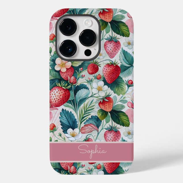Custom Strawberries Wild Vibrant Case-Mate iPhone Case (Back)