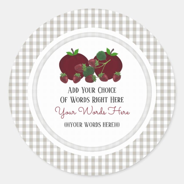 Custom Strawberry Apple  Classic Round Sticker (Front)