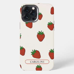 Custom Strawberry Beige iPhone 13 Pro Max Case