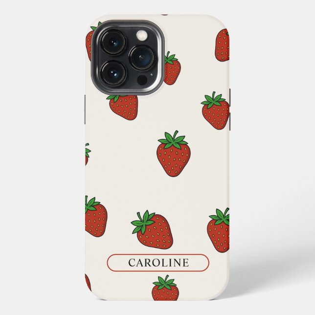Custom Strawberry Beige iPhone Case (Back)