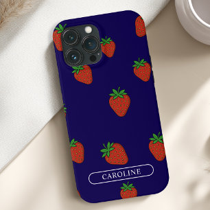 Custom Strawberry Blue iPhone 13 Pro Max Case