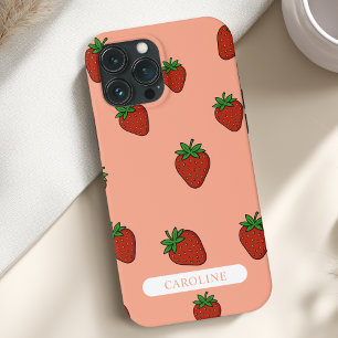 Custom Strawberry Coral iPhone 13 Pro Max Case