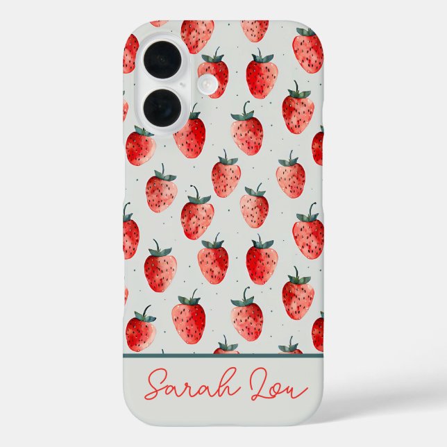 Custom Strawberry Design Phone Case (Back)