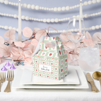 Custom Strawberry Gingham Birthday Favour Box