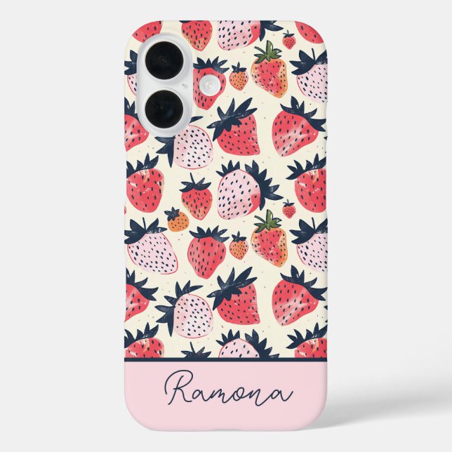 Custom Strawberry Pattern Phone Case (Back)