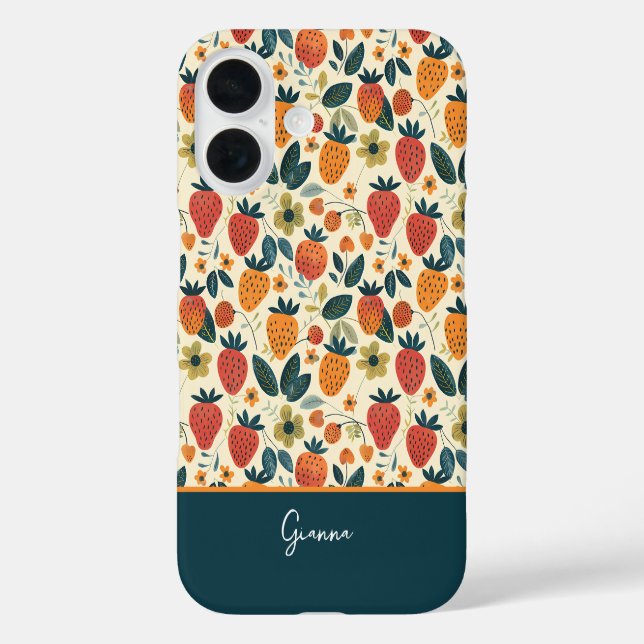 Custom Strawberry Pattern Summer Phone Case (Back)