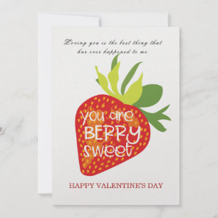 Custom Strawberry Personalised Valentines Day Card