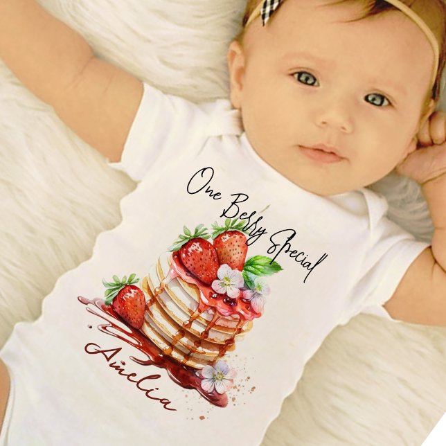 Custom Strawberry pun- One Berry Special Baby Bodysuit (Creator Uploaded)