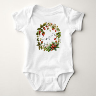 Custom Strawberry pun- One year old Baby Bodysuit