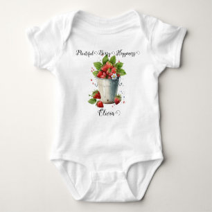 Custom Strawberry pun- Plentiful Berry Happiness Baby Bodysuit