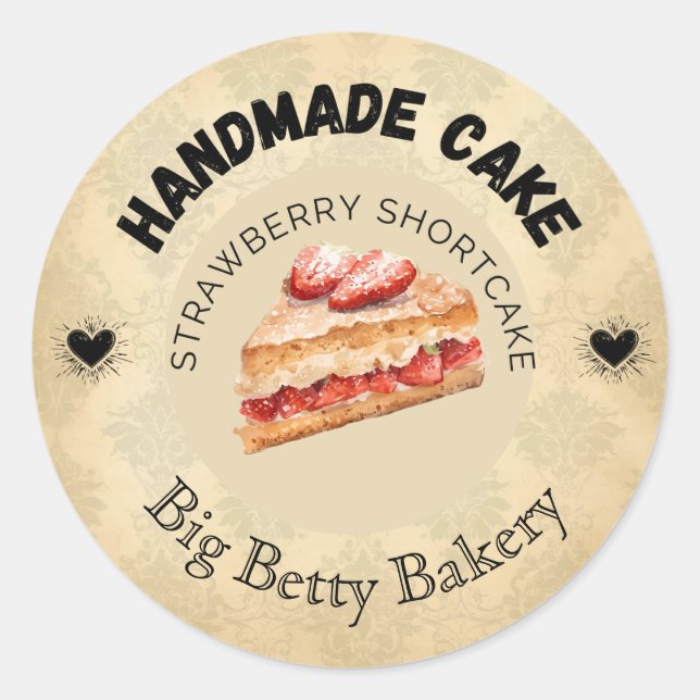 Custom Strawberry Shortcake Labels | Personalised  (Front)