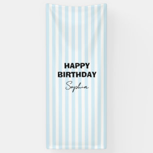 Custom Stripe Birthday Elegant Garden Party Decor Banner