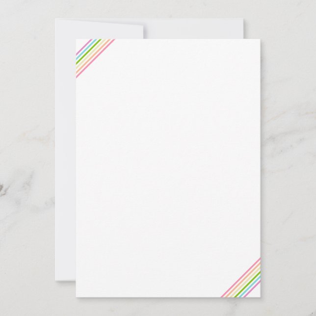 Custom Stripe Rainbow Colours Elegant Modern Blank Card (Front)