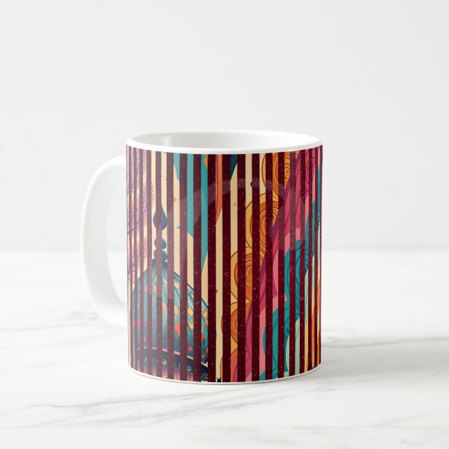 Custom Striped Fantasy Art Mug (Front Left)