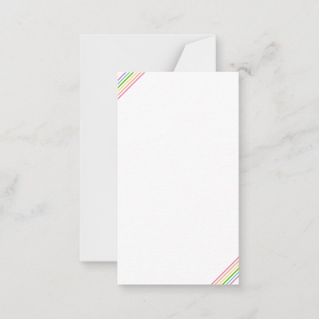 Custom Striped Rainbow Colours Elegant Modern Card (Front)