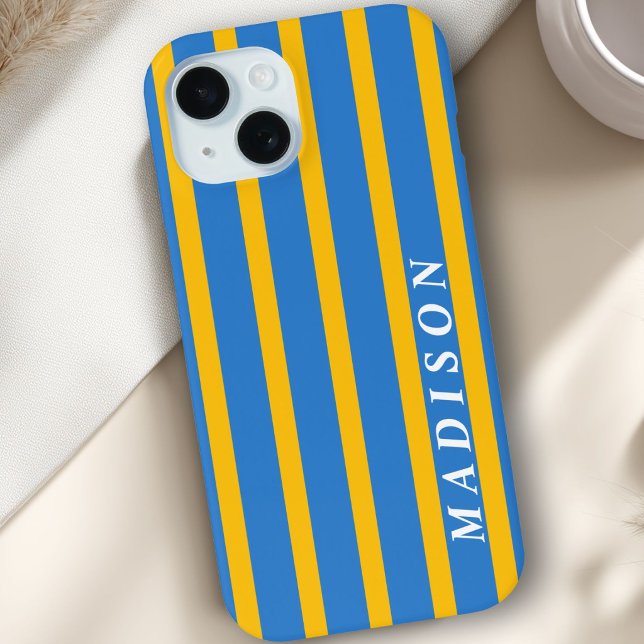 Custom Stripes Blue Yellow Case-Mate iPhone Case (Custom Stripes Blue Yellow Case-Mate iPhone Case)
