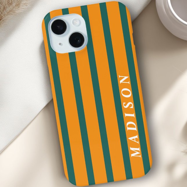 Custom Stripes Orange Green Case-Mate iPhone Case (Custom Stripes Orange Green Case-Mate iPhone Case)