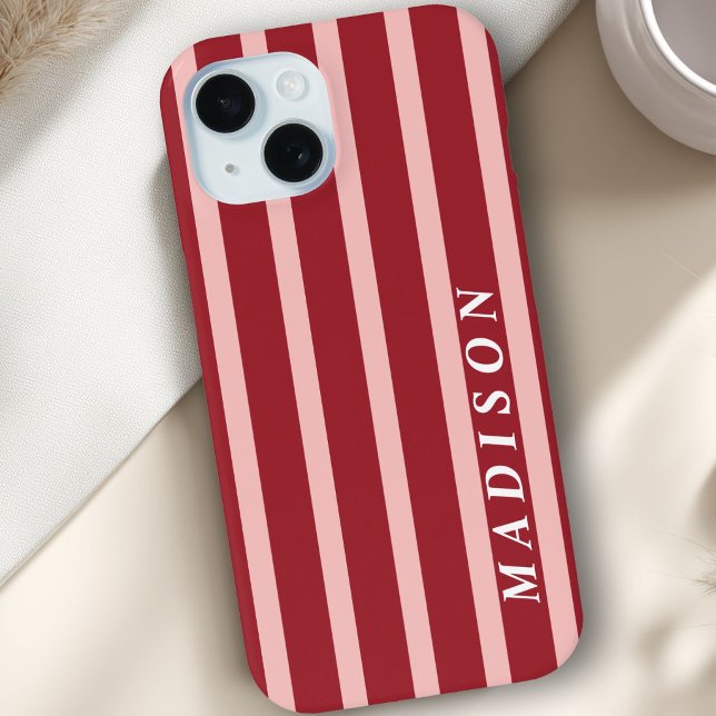 Custom Stripes Pink Red Brown Case-Mate iPhone Case (Custom Stripes Pink Red Brown Case-Mate iPhone Case)