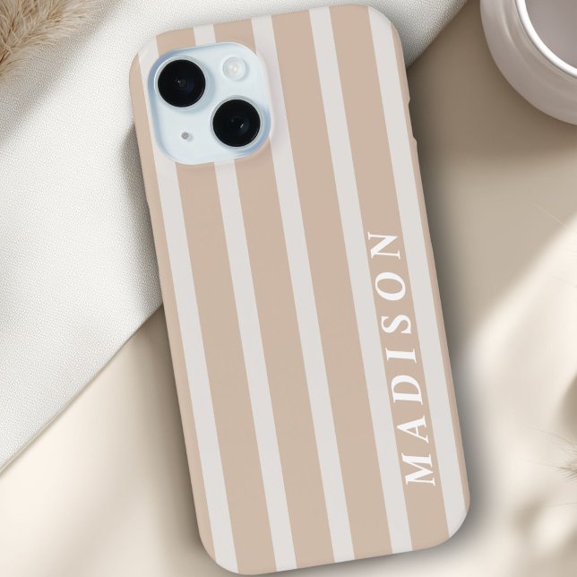 Custom Stripes Taupe Cream Case-Mate iPhone Case (Custom Stripes Taupe Cream Case-Mate iPhone Case)
