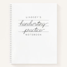 Custom Student Handwriting Practice Notebook
